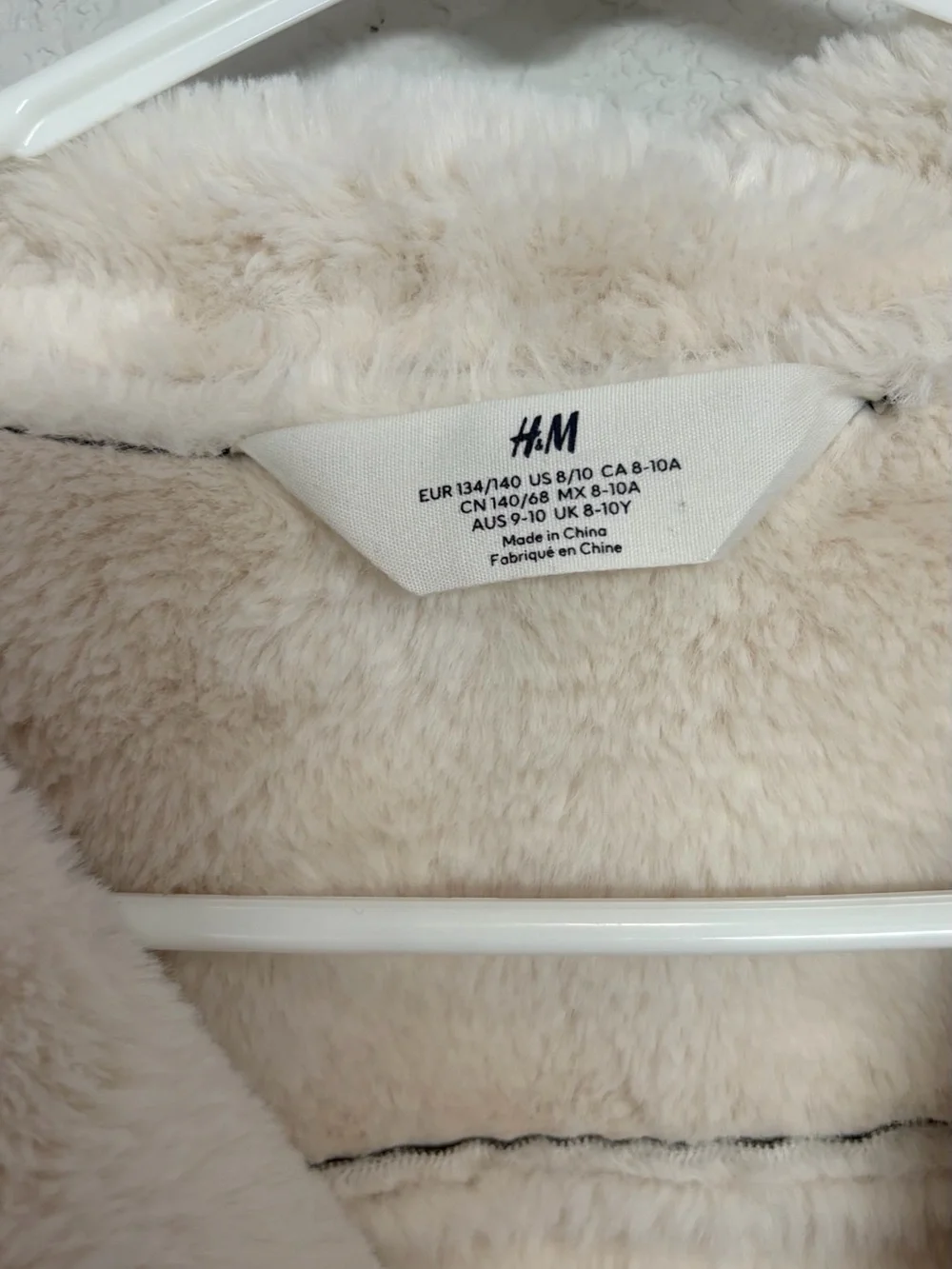 H&M Black Teddy Shearling Jacket with Cream Trim